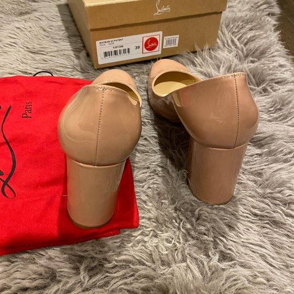 Baobab Block 85 Heel Christian Louboutin Pump 39, Nude. - Picture 3 of 9